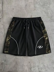 AXEPEAK 男士休闲度假舒适时尚拼接印花迷人T恤套装 - 彩色 - 查看 4