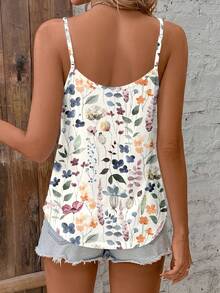 SHEIN Clasi Casual Minimalist Full-Width V-Neck Loose Camisole, Suitable For Summer - Multicolor - View 2