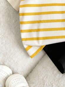 2pcs/Set Newborn Striped Short Sleeve T-Shirt + Shorts - Multicolor - View 5