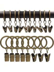10 piezas Anillos de cortina de acero inoxidable, regalos para cumpleaños y graduación - Bronceador - Ver 12