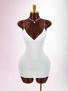 Amplova Y2K Sexy Bodycon Backless Tie-Up Butterfly Mini Dress,Dresses For Women Summer - White - View 9