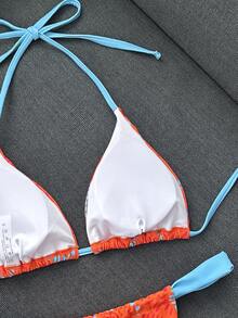 Swim Vcay Bộ bikini hai mảnh gợi cảm dành cho nữ, kiểu dây mảnh, cổ yếm, thích hợp cho kỳ nghỉ hè, đi biển. - Nhiều màu - Xem 5