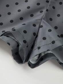 SHEIN Franclia Short gris à boutons et pois taille mi-haute jambe droite pour femme, polyvalent pour le trajet, le bureau, le port quotidien, les occasions formelles, l'été et l'automne - Multicolore - Voir 8