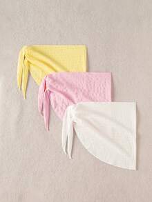 Swim Chiccia SHEIN 泳装 Chicsea 半身裙纯色纹理沙滩连衣裙三件套 - 彩色 - 查看 3