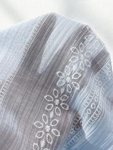 Elamini Women's Blue & White Print Long Sleeve Top And Shorts 2 Pieces Set - Blue - View 8