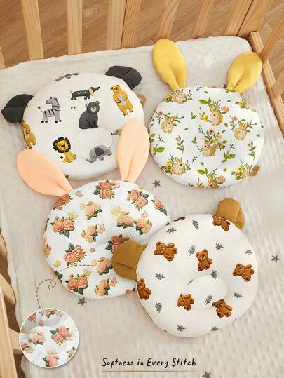 Cozy Pixies 1 bộ gối cho bé, hiệu ứng thêu giả, họa tiết in, gối trang trí, gối tạo kiểu, phù hợp cho bé trai và bé gái