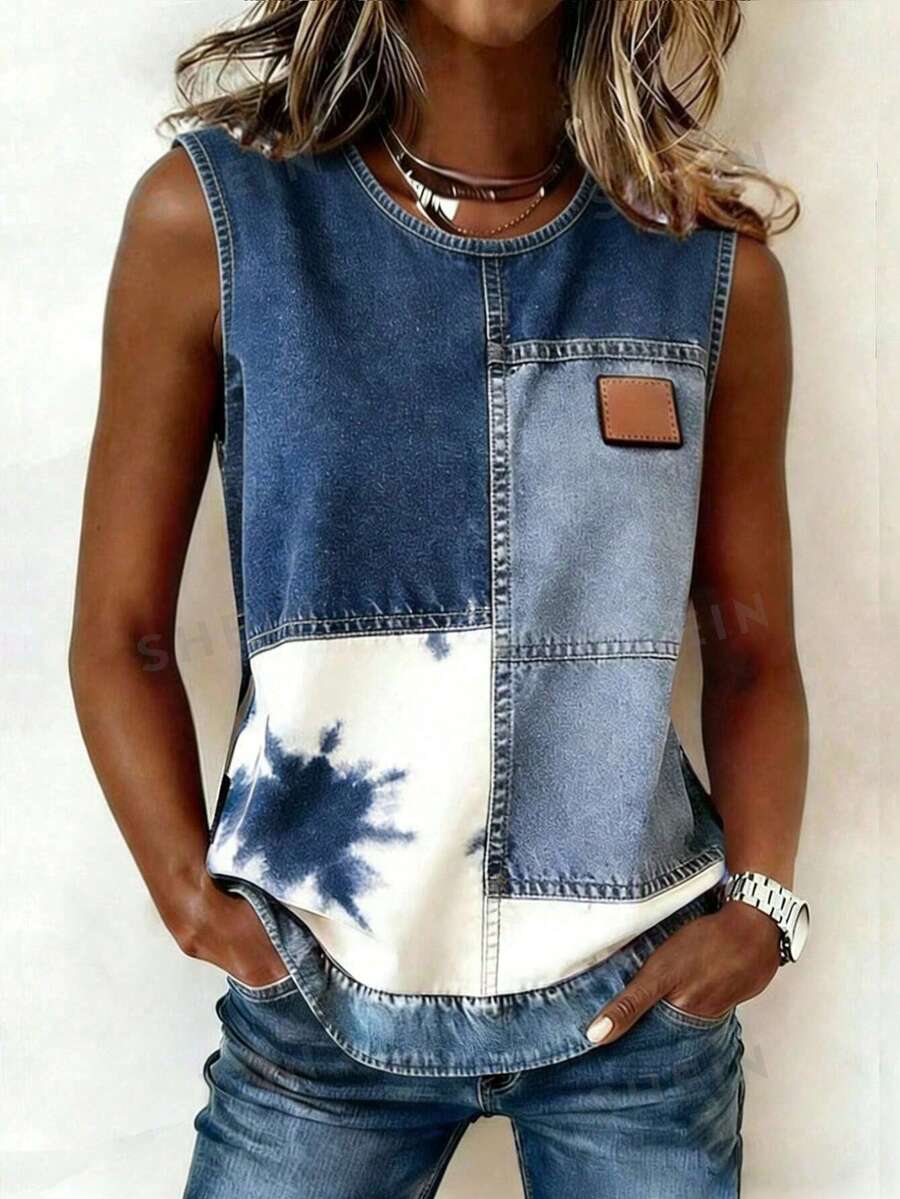 EMERY ROSE Áo tank top tay ngắn cổ tròn dáng rộng thoải mái, thích hợp mặc mùa hè. - Nhiều màu - Xem 1