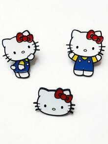 HELLO KITTY AND FRIENDS | SHEIN HelloKitty Cartoon Series Alloy Brooch Cartoon Badge, IP Joint Model, Cute, Suitable For Daily Decoration, Exquisite Small Gifts - Multicolor - View 7