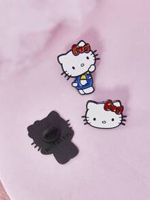 HELLO KITTY AND FRIENDS | SHEIN HelloKitty Cartoon Series Alloy Brooch Cartoon Badge, IP Joint Model, Cute, Suitable For Daily Decoration, Exquisite Small Gifts - Multicolor - View 3