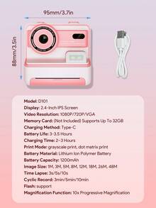 Teckwe Kids Instant Print Camera, 1080P Digital Camera With Zero Ink Thermal Printer, Portable Photo Camera For Children, Selfie Camera With Print Paper, Birthday Gift For Girls Boys - Multicolor - View 7