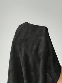 Easithlete Easithlete Áo thun ngắn tay thể thao yoga ngoài trời dành cho nữ cỡ lớn, chất liệu vải jacquard với đường viền cong và thiết kế xoắn bên hông. - màu đen - Xem 4