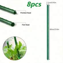 21pcs Durable Garden Stake Set (8 Stakes + 3 A-Type Clips + 5 Connectors + 5 Universal Fasteners) With Coated Metal Inner Cores. Corrosion-Resistant And Easy To Assemble Via Plug-In Connection, Ideal For All Kinds Of Fruits And Vegetables. - Plant Support - View 4