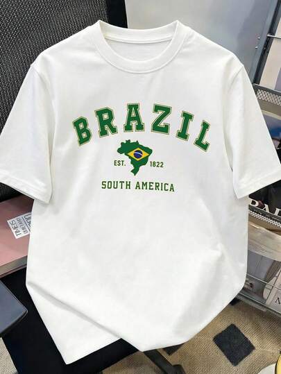 Resyla Áo thun nam cỡ lớn in hình Brazil: Trang phục thường ngày mùa hè, phù hợp cho các buổi hẹn hò, những chuyến đi đến các bãi biển tuyệt đẹp, các lễ hội âm nhạc phương Tây, phong cách retro đô thị Y2K, các bữa tiệc rave, các câu lạc bộ đêm mùa xuân/hè, phòng tập thể dục, lễ hội âm nhạc và mặc hàng ngày.