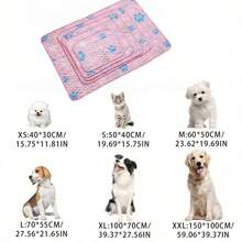 Washable Dog Cooling Mat Ice Silk Cooling Mat For Dogs Pet Self Cooling Pad Blanket Dog Cooling Pad For Indoor & Outdoor Car Seats - Pink - View 4