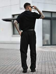 Devon Thys 男士休闲商务西装裤 - 黑色 - 查看 5