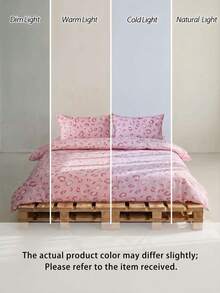 Veyra Day Bộ chăn ga gối 2/3 món 100% polyester (Vỏ chăn + 1/2 vỏ gối, không bao gồm chăn bông), Bộ sưu tập chăn ga gối polyester hiện đại dùng được cả bốn mùa - Nhiều màu - Xem 10