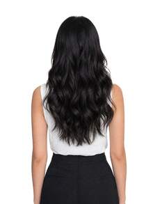 Extensiones de cabello con halo de cabello humano 100% real, extensiones de cabello sin costuras con alambre, 12-16 pulgadas, rectas, suaves al tacto, color negro natural, extensiones de cabello Remy con clips - S1B - Ver 3