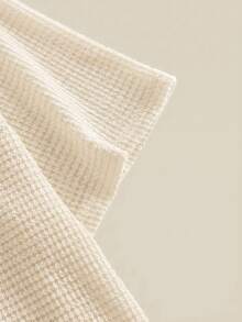 EASEVO Plus Size Men's Casual Waffle Knit Round Neck Short Sleeve T-Shirt - Beige - View 6