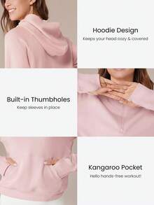 GLOWMODE Modal Silk Touch Oversized Long Sleeve Half-Zip Sweatshirt  Spring Summer - Dusty Pink - View 4