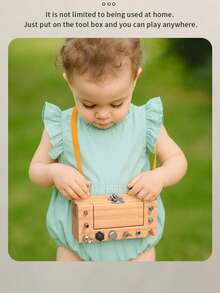MINKOJA Wooden Toolbox Toy For Kids, Portable Screwdriver And Bolts Set With Strap, Fine Motor Skills, Ages 3+ - Multicolor - View 5