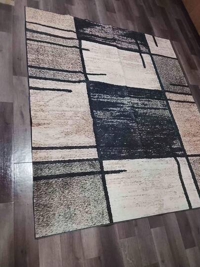 1pc Geometric Area Rug - Non-Slip, Washable Polyester Floor Mat, Suitable For Living Room, Bedroom, Kitchen, Dining Room - Easy Maintenance, Retro Design, Suitable For Indoor/Outdoor Use, Great For High Traffic Areas, Outdoor Rug | Retro Geometric Mat | Durable Doormat