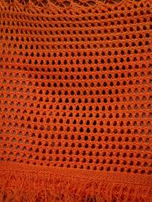 MUSERA Đầm ngắn ôm sát cổ yếm, chất liệu móc len, phối màu ombre, tua rua, cổ yếm, gợi cảm, dễ thương, thích hợp cho mùa hè, xuân, đi biển, nghỉ mát, Ibiza, tiệc tùng, đi chơi, nhiệt đới. - trái cam - Xem 6