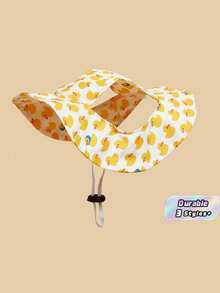 Topi Pelindung Matahari Tahan Angin dari Polyester yang Lucu dengan Lubang Telinga Terbuka, Mencegah Rambut Tersangkut dan Efek Peneduh yang Dapat Diatur, Cocok untuk Anjing Peliharaan Kecil untuk Dipakai Sepanjang Tahun. - Kuning - View 1