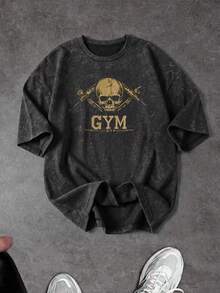 Sport MetroGents Men's Short Sleeve Thorn Print Sports T-Shirt, Summer Graphic Tees With Horror Designs, Band Tees, Custom Tees, Cam - 4 - 查看 3