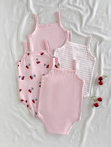 Vintaside Kids 4件裝女嬰碎花連身衣套裝，時尚可愛鄉村風連身衣，春/夏款 - 彩色 - 查看 2