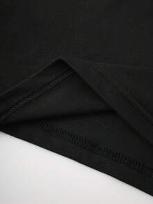 Rovax Skeleton Hand Rhinestone Detail Crop Tee - Black - View 3