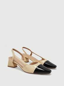 CUCCOO BIZCHIC Women's Pointed Toe Contrast Color Everyday Fashionable High Heels Valentine's Day Spring Shoes - Huangxing - View 7