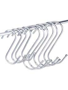 20 Stücke Edelstahl S-förmige Haken, Küche, Badezimmer, Kleidung S-förmige Aufhängehaken, multifunktionale Metallhaken, Größen S/M/L optional, Heimdekoration, Haushaltsartikel, Weihnachten - Silber - Übersicht 6