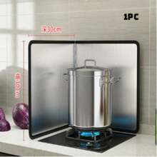 1pc Double Layer Stainless Steel Splash Guard - Heatproof, Non-Stick Kitchen Stove Protector, Foldable Panels For Home, RV, Camping - Multicolor - View 11