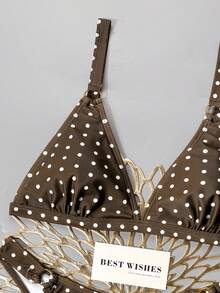 Costavie 2pcs/Set Bikini Thong Potongan Tinggi Samping Motif Bunga Kecil Berwarna-warni untuk Wanita, Pantai & Resor - MultiWarna - View 5