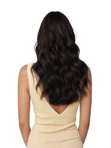 Extensiones de cabello con halo de cabello humano 100% real, extensiones de cabello sin costuras con cable, 12-16 pulgadas, color marrón claro, suave al tacto, con clips, extensiones de cabello Remy - S2A - Ver 2