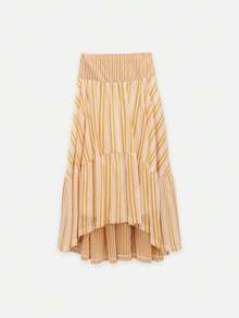 Nöista High-Waisted, A-Line Striped Maxi Skirt Features A Lightweight Fabric And Bright, Gentle Colors In Bohemian Style. Layered Design Adds Depth - Multicolor - View 9