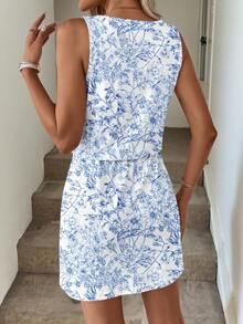 SHEIN LUNE Women's Casual Printed Short Dress, Suitable For Spring And Summer,Dresses For Women Summer - Multicolor - View 7