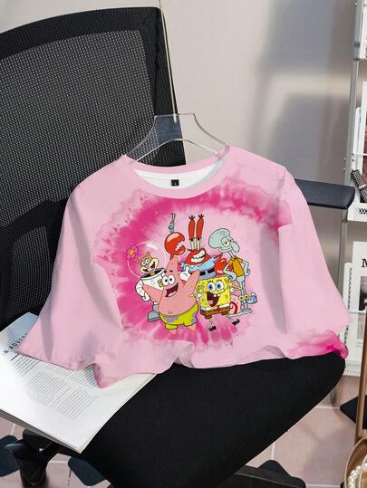 SpongeBob SquarePants | SHEIN 女士短款T恤 X