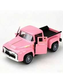 1pc Retro Alloy Metal Pickup Truck Decoration - Pink & Red Classic Car Model With Decor, Openable Doors, Required - Ideal For Home & Office Decor, Toy Vehicle Collection - Multicolor - View 11