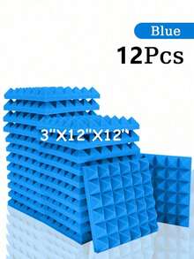 SHEIN 金字塔吸音泡沫 6-48 块 12 英寸 X 12 英寸 X 3 英寸 / 12 英寸 X 12 英寸 X 2 英寸 / 12 英寸 X 12 英寸 X 1.18 英寸 吸音板 8 色高密度声学处理泡沫 工作室隔音海绵垫 家居装修 - 彩色 - 查看 57