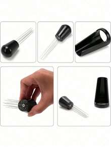 1pc Coffee Stirring Tamper Distributor WDT Tool Espresso Needle Stirrer Stirring Tool With Stand 304 Stainless Steel 12 Needles 0.4mm Coffee Tamper Distribution Tool - Black - View 6