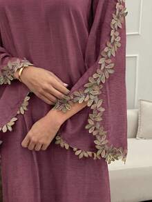 Yasmyna Đầm kiểu Ả Rập thanh lịch, dáng rộng, dành cho nữ, được trang trí bằng họa tiết thêu. - Bụi hồng - Xem 7