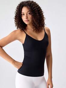 Loungeista Camiseta de tirantes moldeadora para mujer, moldeador de cintura ajustado sin mangas para el verano - Negro - Ver 6