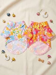 PETSIN 1pc Holiday Style Flower Cute Fashion Pet Printing And Dog Clothing - Multicolor - View 2