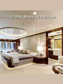 5V USB LED灯带，6.56英尺柔性自粘灯带，可调光，色温2800K-6500K，适用于3D打印机外部照明装饰、橱柜、镜子、电视、桌面照明、家居DIY照明 - 白色 - 查看 8