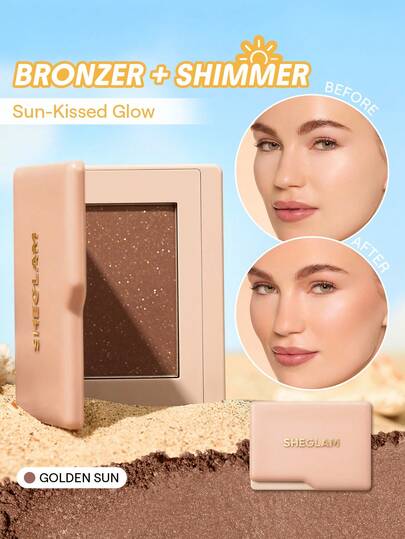 SHEGLAM Dream Touch Bronzer-05 Golden Sun Powder Bronzer Brand Beauty Makeup Face Paint Cosmetic For Women Girls Perfect For Spring Summer Ideal For Y2K Fancy Fashion Suitable For Birthday Mother'S Day Gift Rave Festival Party Ready Best Color