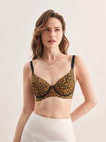 Hourtrue 3pcs Leopard Print Sexy Bras, Supportive & Comfortable Lingerie For Womenfor Summerfor Summer - Multicolor - View 9