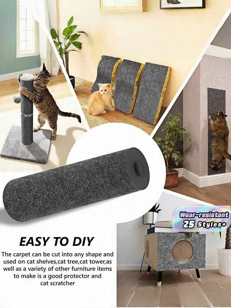 Una alfombrilla antiarañazos extraíble, alfombra autoadhesiva para arañazos de gato, alfombrillas para muebles, sofás y paredes interiores, accesorios para arañar para mascotas y juguetes - Multicolor - Ver 1