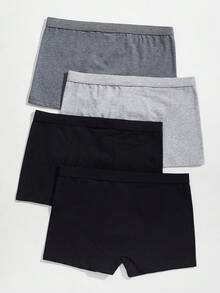 SHEIN 4 piezas/Set Calzoncillos tipo bóxer cómodos y casuales para hombres - Multicolor - Ver 2