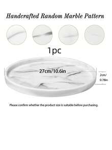 1pc/2/3pcs Dressing Table Tray, Silicone Round Tray Decorative Storage Organizer For Bathroom Toilet Tank Bedroom Kitchen Countertop, Jewelry Storage Dressing Table Tray For Candles, Lotion Bottles, Cosmetics, Marble White - Round bergite - View 3